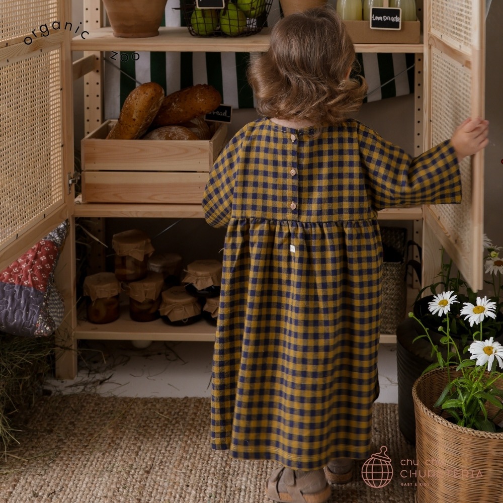 organic zoo】Blueberry Gingham Gather Dress | Brand,Organic