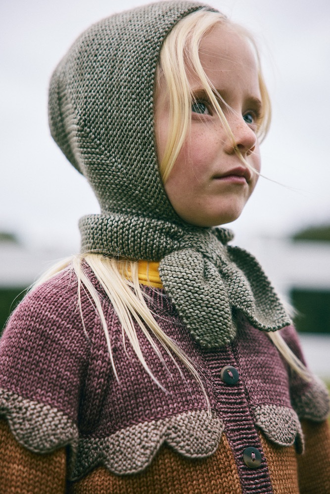 Misha & Puff】ラスト1点_5Y: Scallop Yoke Cardigan - Rose