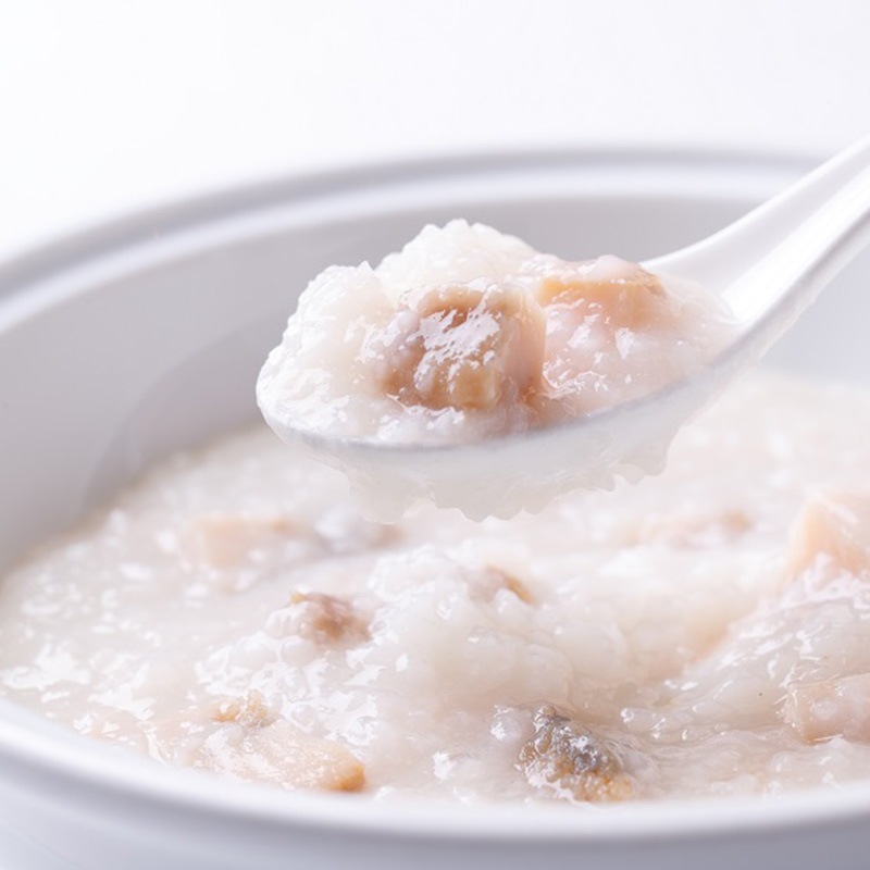 焼きフカヒレの上湯ソースとアワビのお粥のセット(2人前)