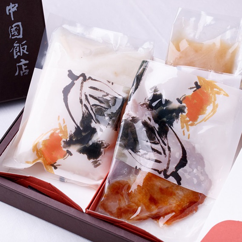 焼きフカヒレの上湯ソースとアワビのお粥のセット(2人前)