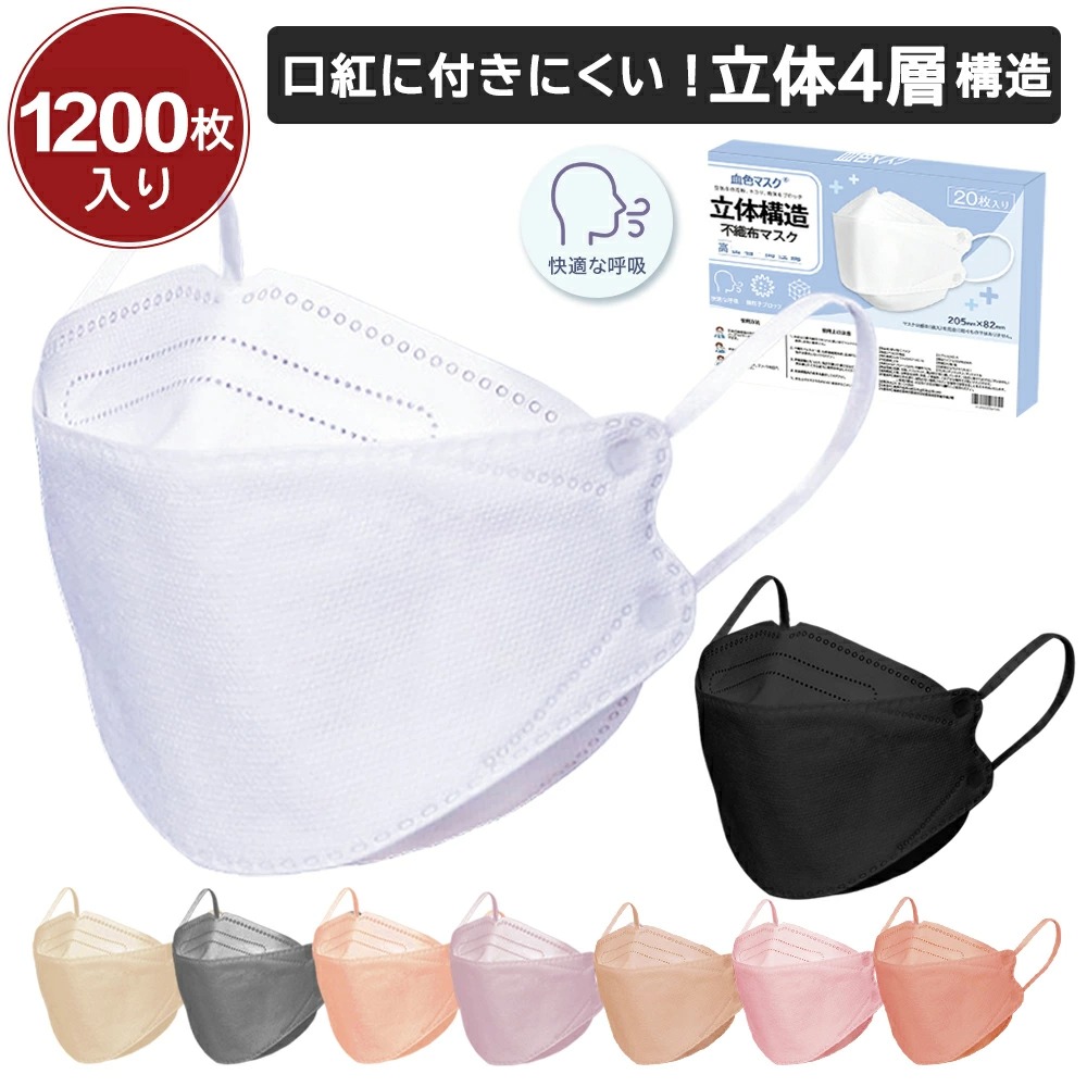 cicibella マスク 立体マスク 20枚 ×60箱 1200枚 4層構造 | 製品情報