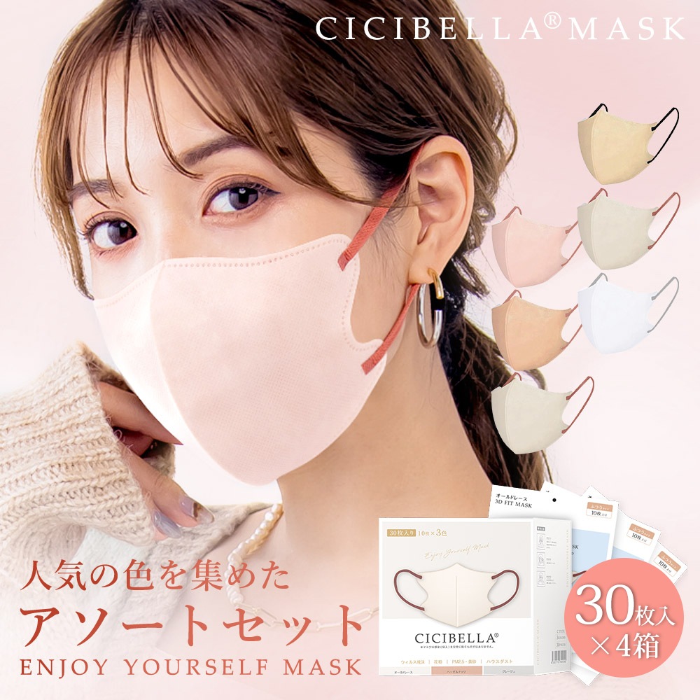 cicibella3Dマスク Dタイプ アソートボックス 4箱 | 製品情報,製品