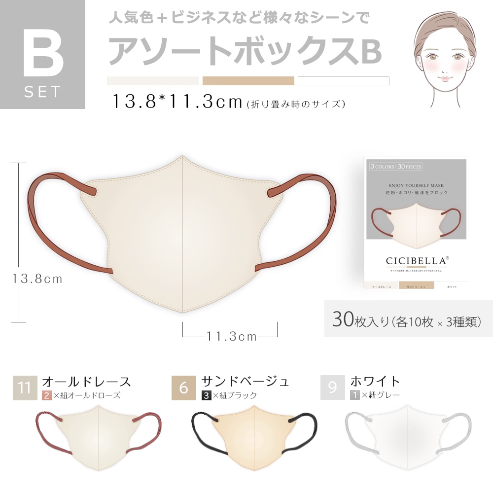 cicibella3Dマスク Cタイプ アソートボックス 3箱 | 製品情報