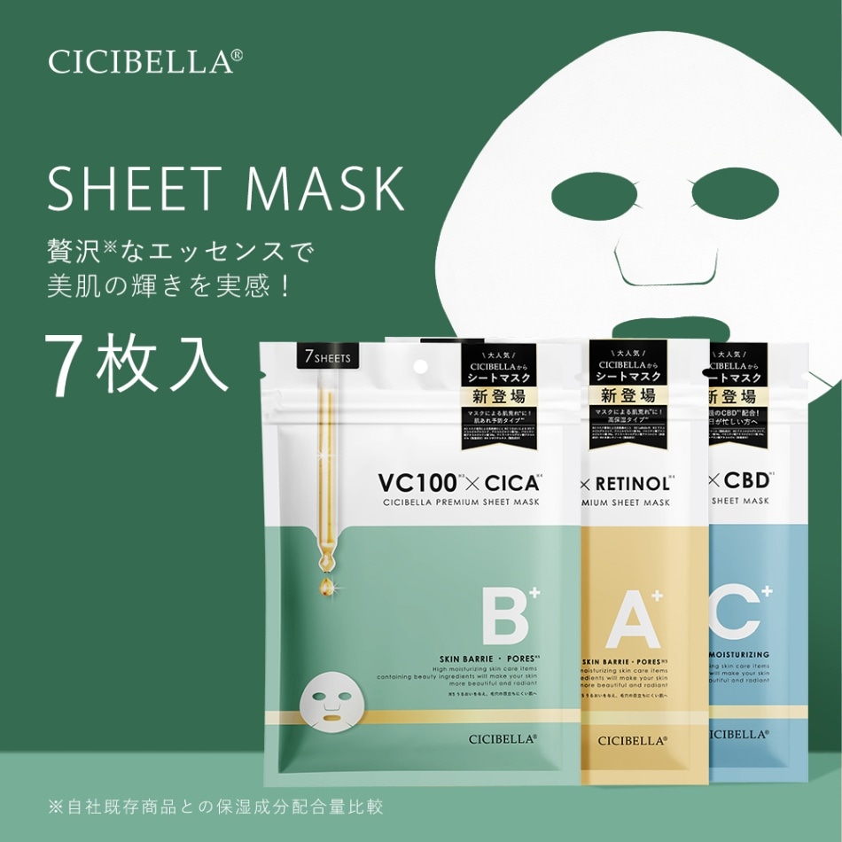 シートマスク7枚 超高保湿マスク CICIBELLA