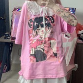 イラストプリントTシャツチャイナガールver◆トップス　Tシャツ　ワンサイズ|トップス|ファッションカテゴリー