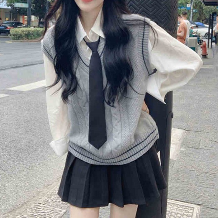 シャツ+スカート+ネクタイ+ベスト4点セット(12)◇セットアップ S、M、L、XL | ファッションカテゴリー,セットアップ | CIELOHUK シャツ+スカート+ネクタイ+ベスト4点セット(12)◇セットアップ S、M、L、XL | ファッションカテゴリー,セットアップ | CIELOHUK