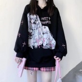 イラストプリントパーカー病みガールver◆トップス　パーカー　S、M、L、XL、XXL|トップス|ファッションカテゴリー