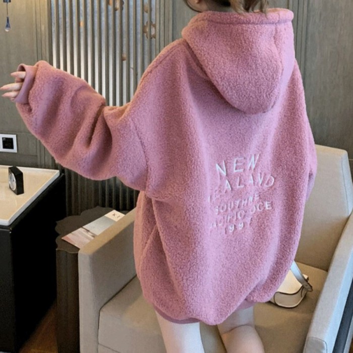 裏起毛バックプリントウールパーカー◆トップス パーカー S、M、L、XL、XXL-CIELOHUK