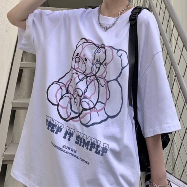 イラストプリントtシャツ蛍光ベアver トップス Tシャツ ワンサイズ すべての商品 Cielohuk
