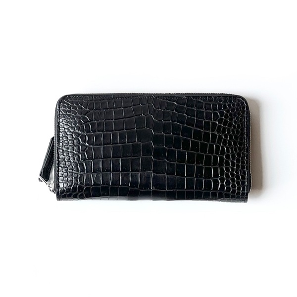 ITUAIS H.C.P【FRANCE】 CROCODILE POROSUS Round Zip Long Wallet