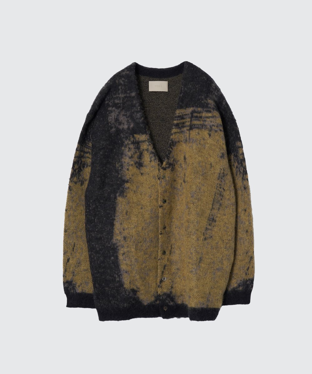 YOKE Jacquard Mohair Cardigan yellow 2