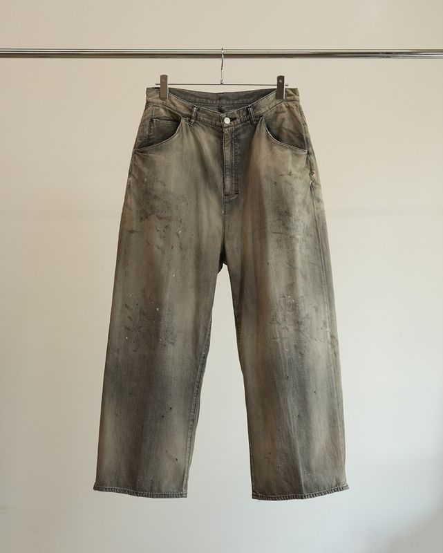 LIGHT OZ WIDE STRAIGHT DENIM PANTS (BLACK) ANC-PT71
