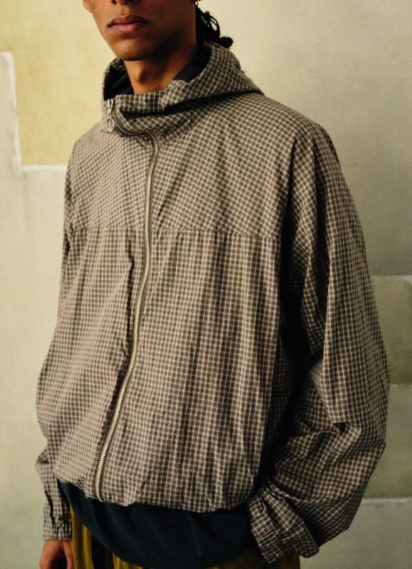R-2 WIND HOODIE PLAID (BROWN) AN0251_S1204