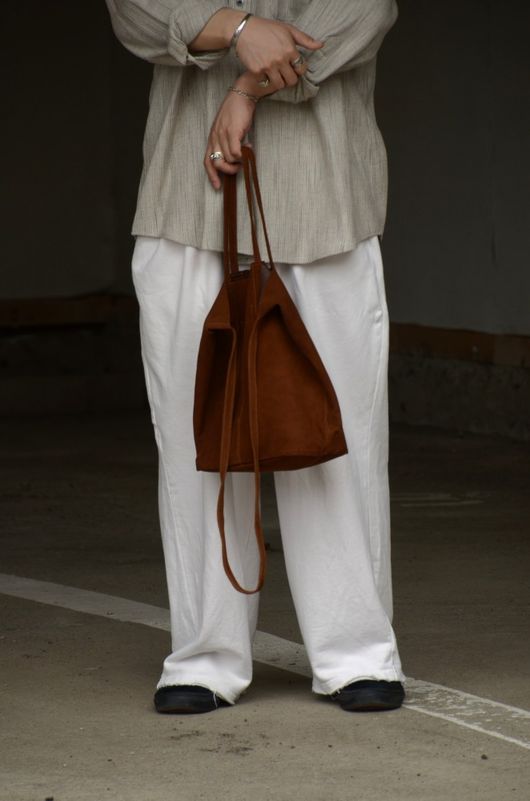3WAY MEDIUM TOTE (LONG) OIL SUEDE BROWN ML-OBR-1