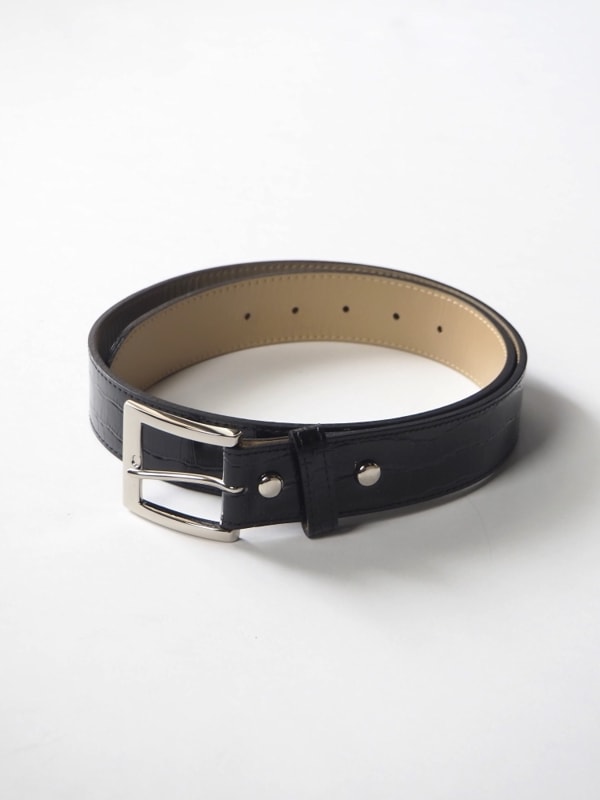 LEATHER BELT (TYPE-1) BLACK WMGP-BL03