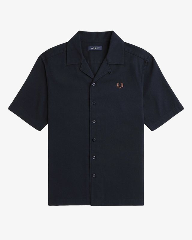 Pique Texture Revere Collar Shirt (248 : NAVY) M7774