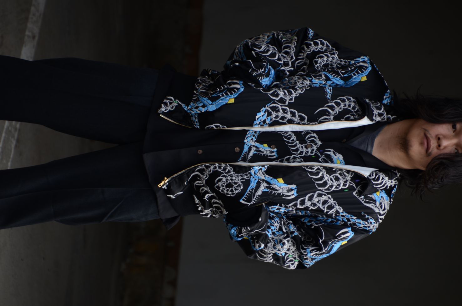 YOKE / PLAID JACQUARD DOUBLE BREASTED JACKET (CHARCOAL) YK24SS0645J