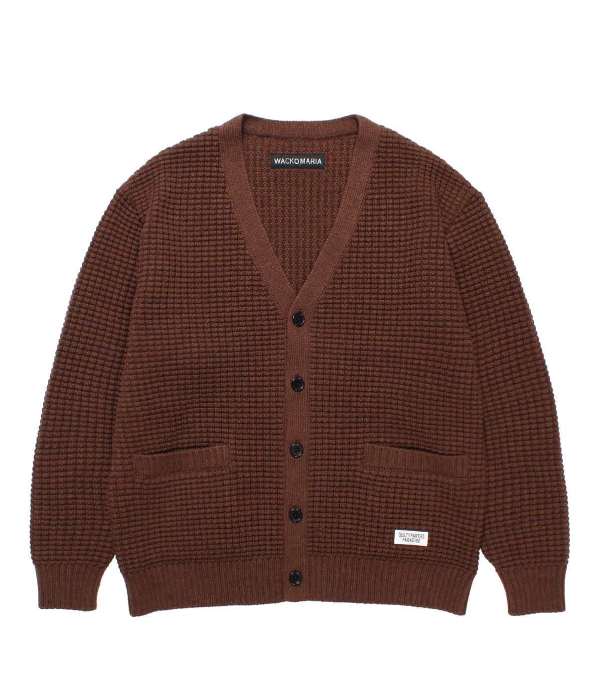 XL【WACKOMARIA】WAFFLE CARDIGAN／新品タグ付／送料込 WACKO MARIA(ワコマリア)｜WAFFLE KNIT CARDIGAN｜正規通販取扱