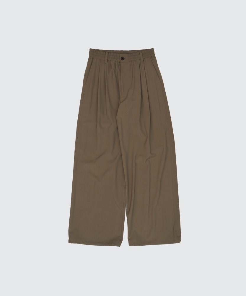 YOKE/ヨーク】 Wool Washer Tropical 2pleated Easy Trousers (SAND