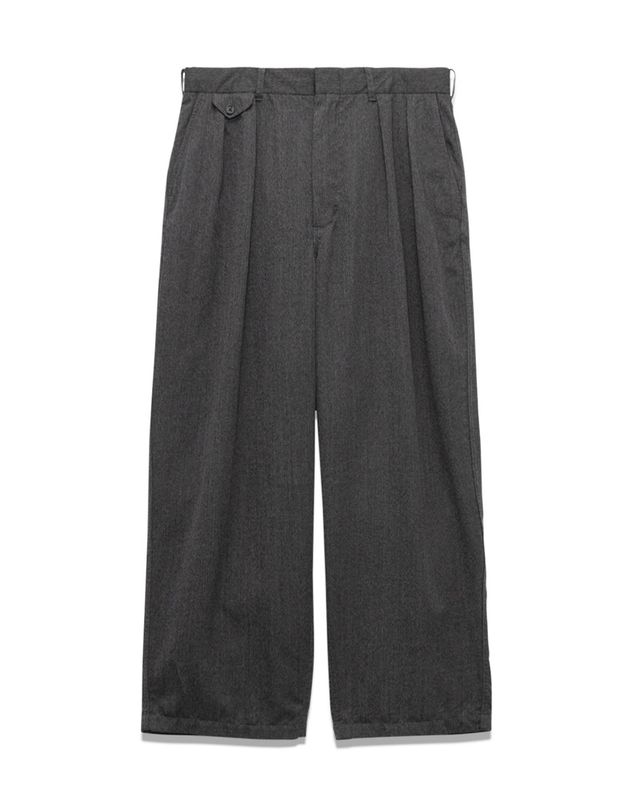 Wool Gabardine Pleat Pants (Charcoal) S25FC051