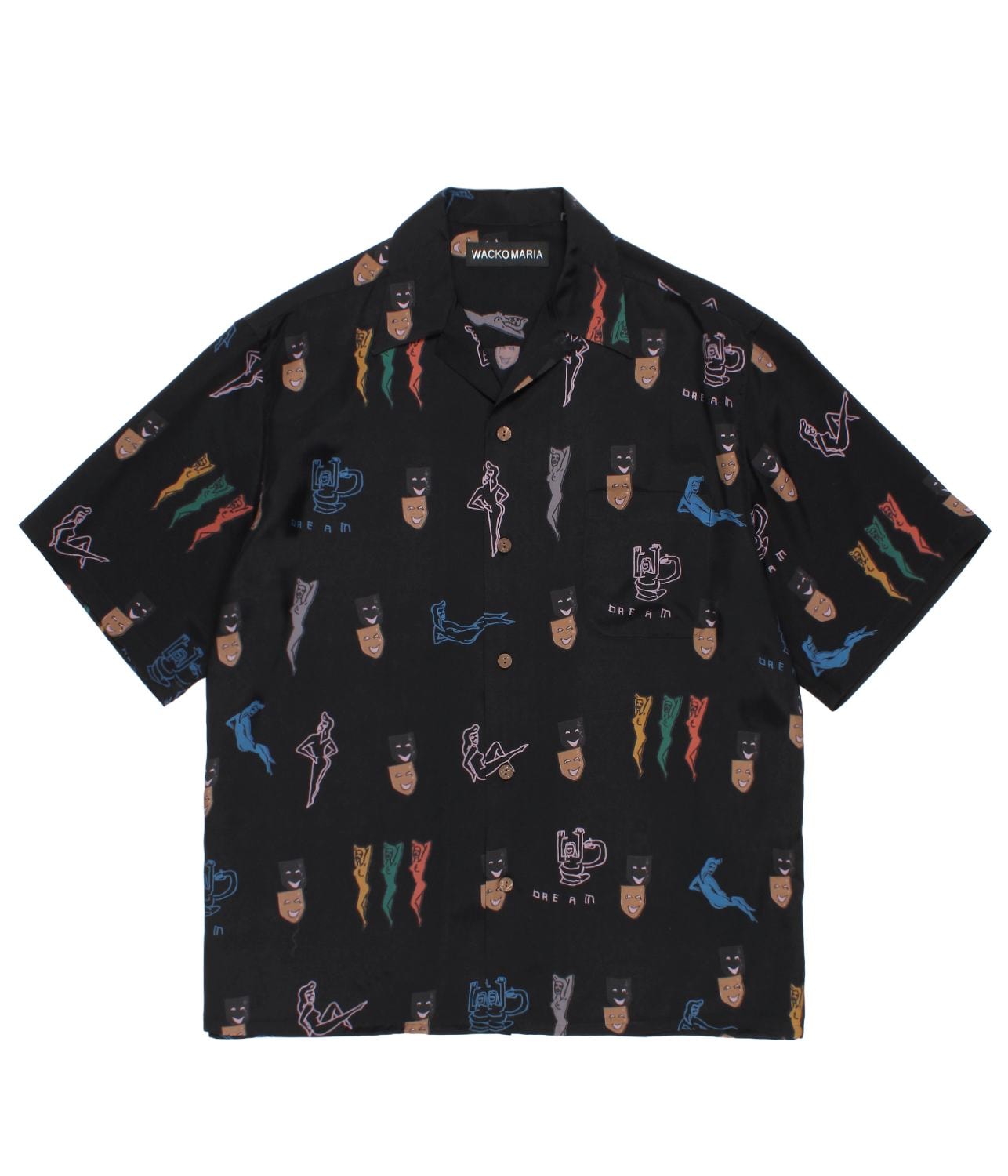 26SS】WACKO AMRAI ワコマリア HAWAIIAN SHIRT S/S (TYPE-2) BLACKの通販