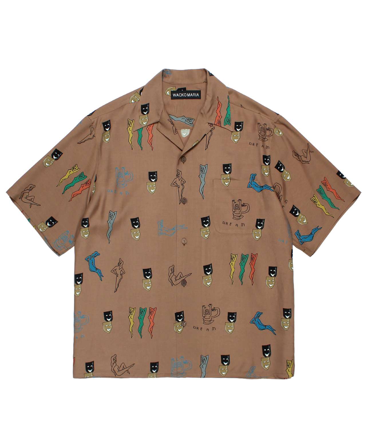 WACKO AMRAI ワコマリア HAWAIIAN SHIRT S/S (TYPE-2) BROWN 26SS-WMS