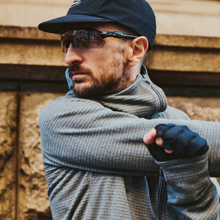 charbon / POLARTEC POWER GRID ZIP UP HOODIE GREY