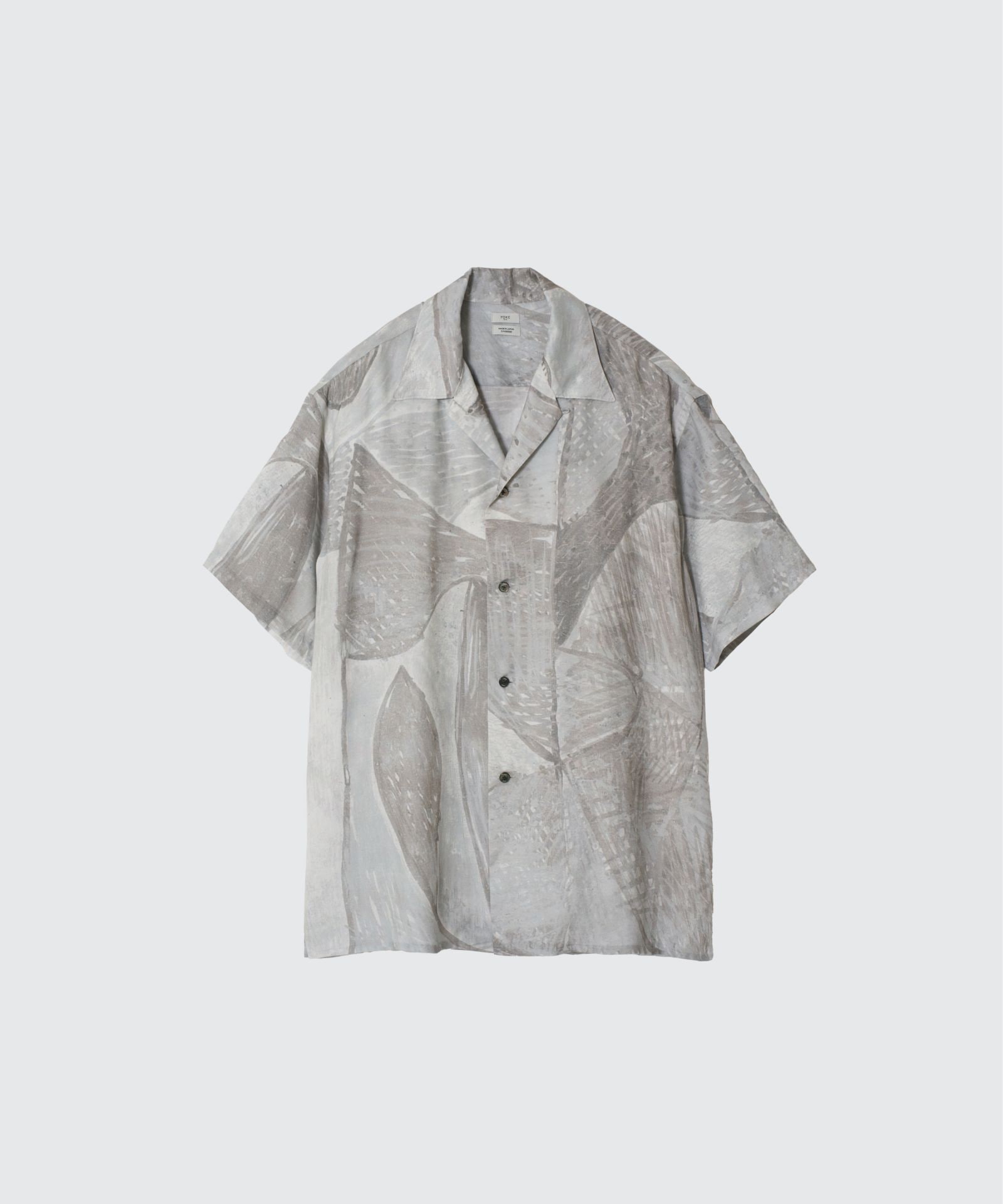 YOKE/ヨーク】Printed Tencell Open Collar Shirt (GRAY