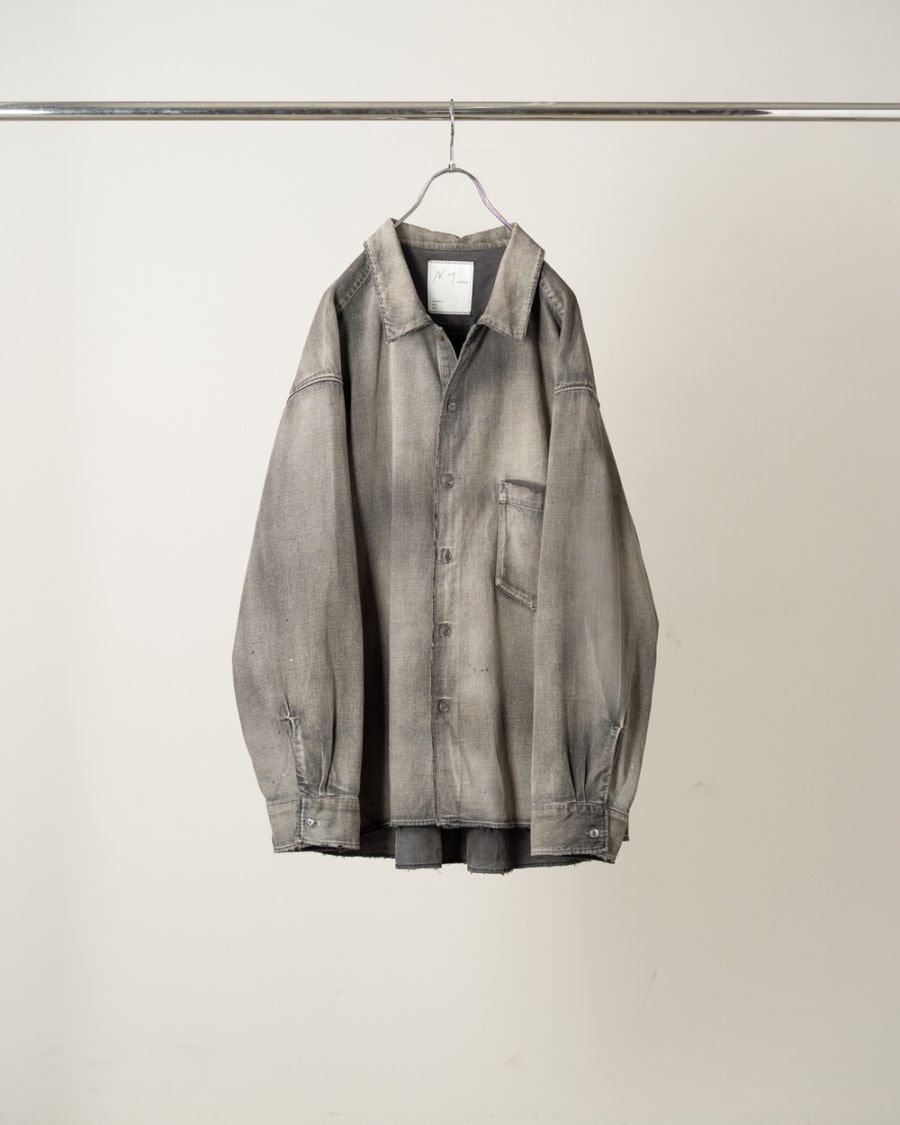 26SS】 AGING RAYON CHECK SHIRT (GREEN) ANC-SH80 - ANCELLM