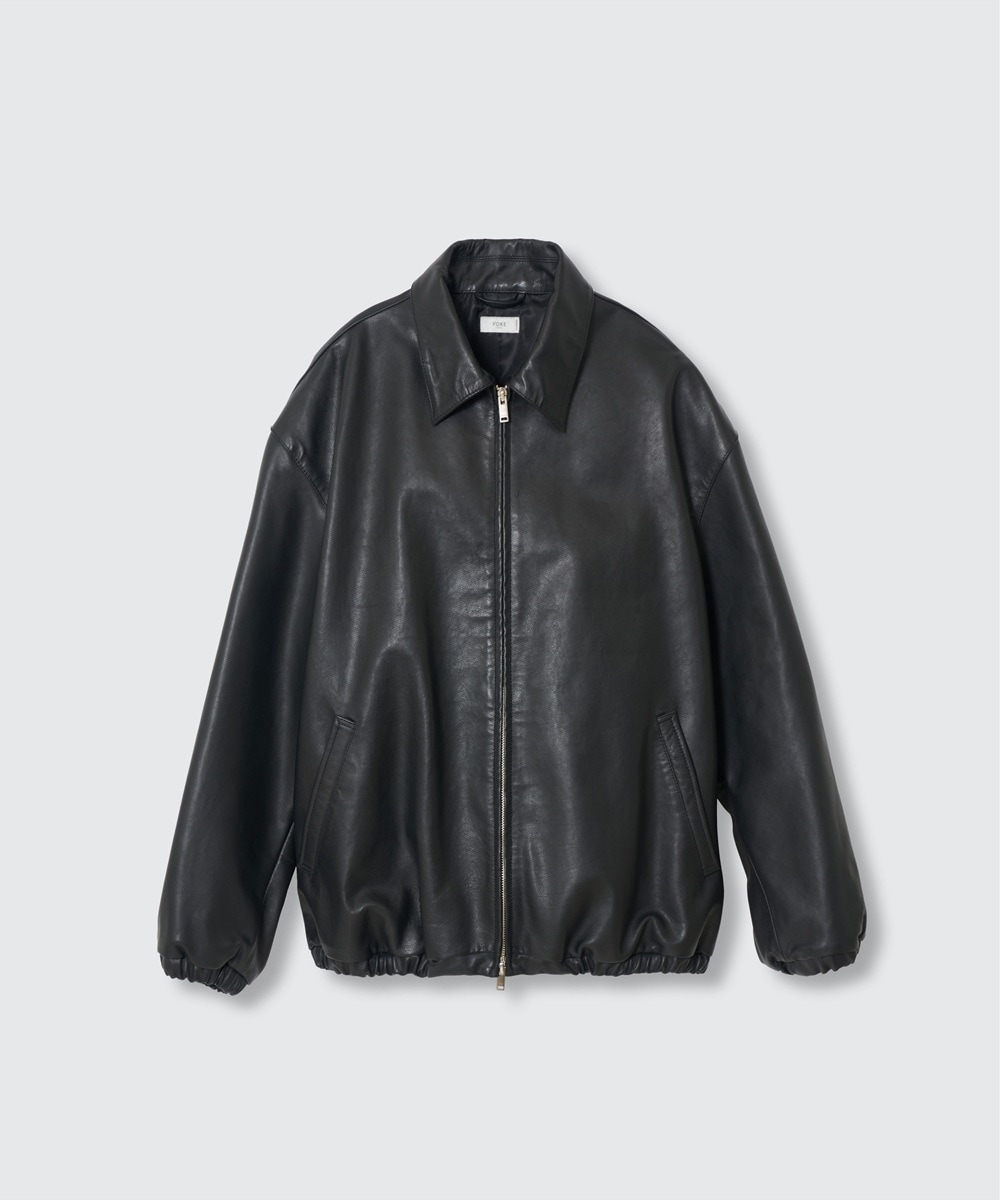 YOKE/ヨーク】Calf Leather Sports Jacket (Black) YK26FW01306Bの通販