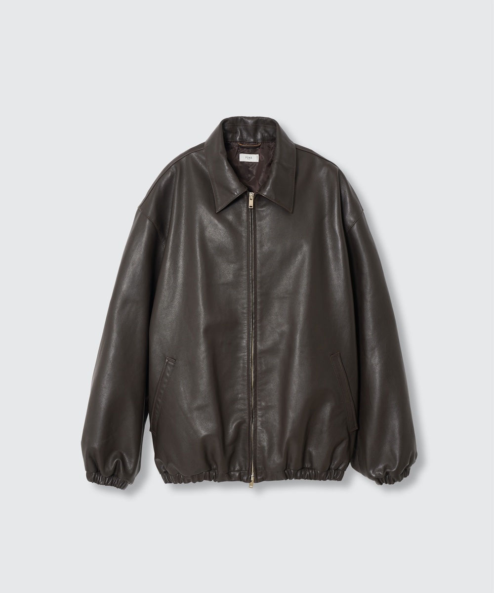 YOKE/ヨーク】Calf Leather Sports Jacket (Dark Brown) YK26FW01306B