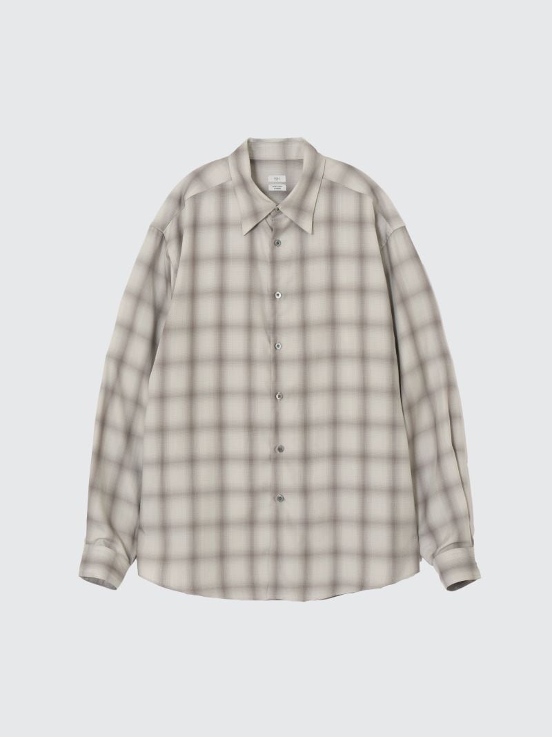 26SS】 AGING RAYON CHECK SHIRT (GREEN) ANC-SH80 - ANCELLM