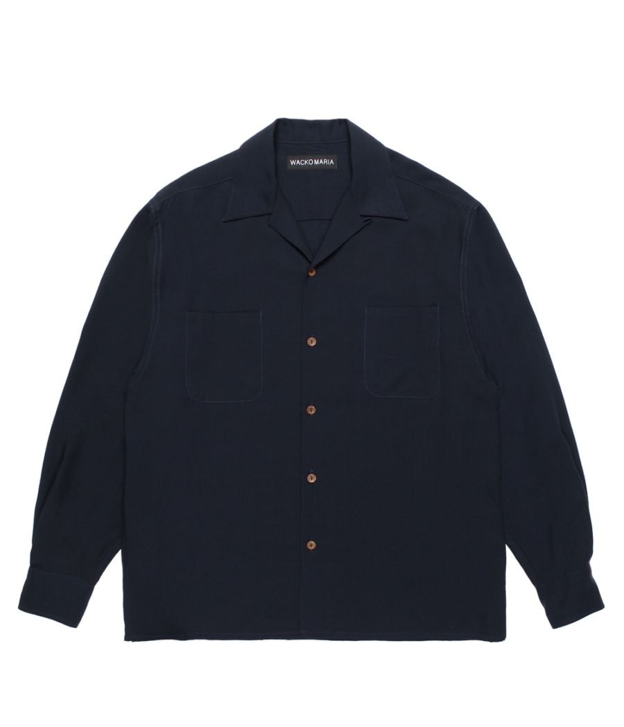 WACKO MARIA ワコマリア HAWAIIAN SHIRT L/S (TYPE-3) (BLUE) 26FW-WMS
