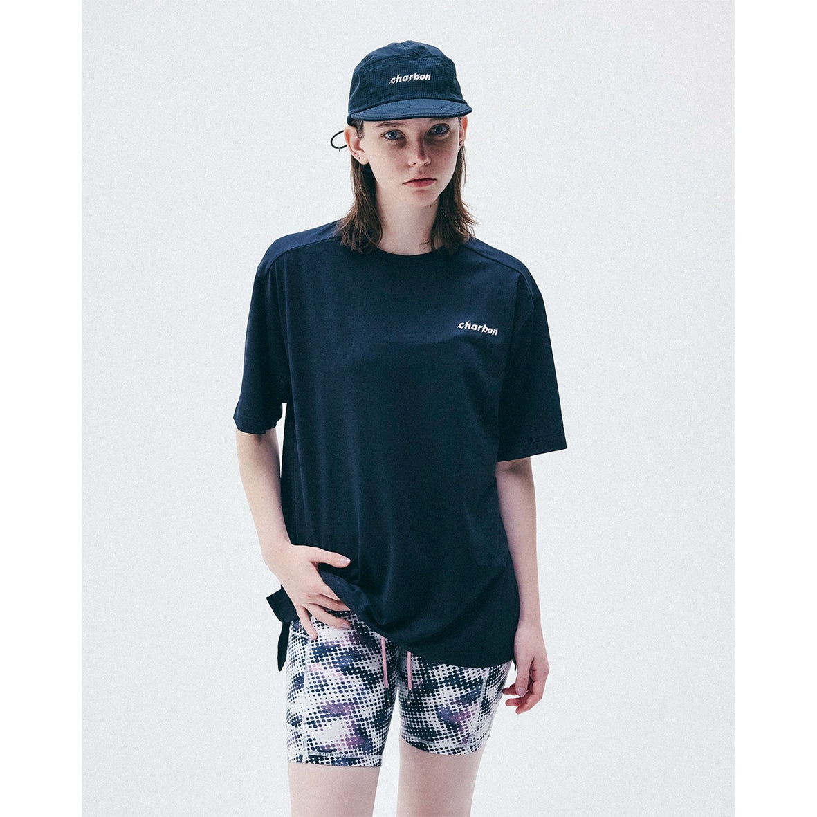 charbon / BACK LOGO DRY BIG T-SHIRT BLACK