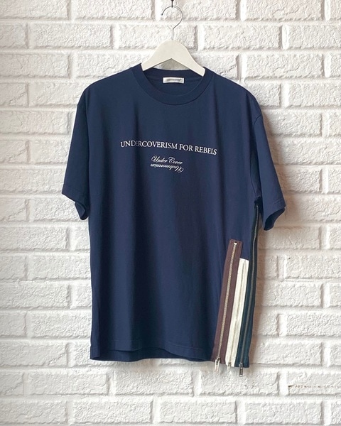 UNDER COVER UP2F4803 SIDE ZIP TEE NAVY