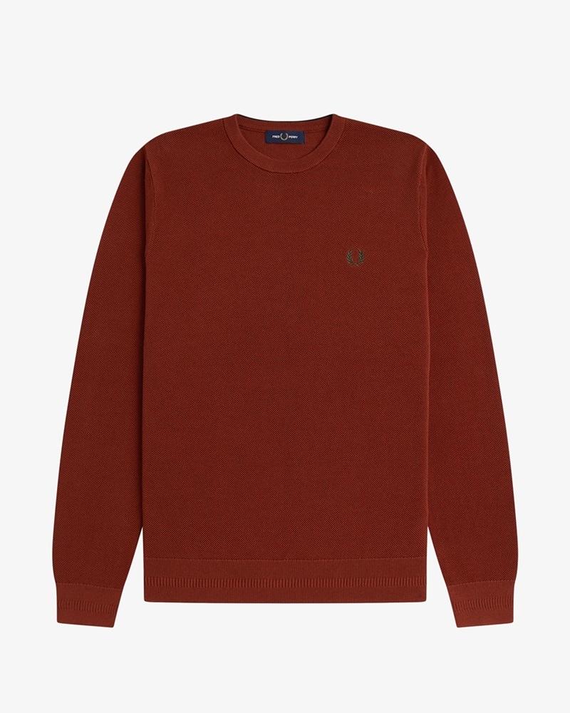 FRED PERRY 26FW】Pique Stitch Jumper (28C：BRANDY) K1309 - CIENTO