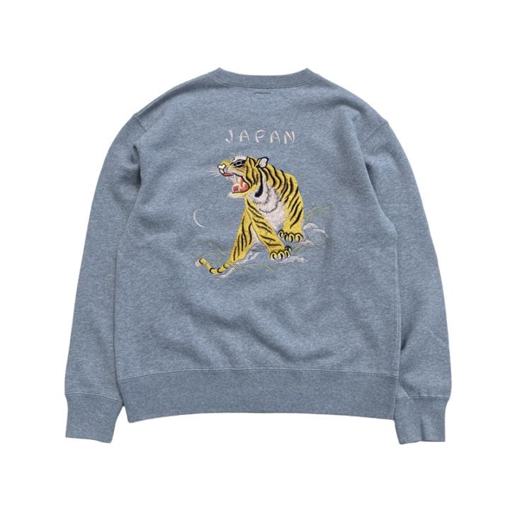 SUKA CREW SWEAT EMBROIDERED “TIGER” Lot No. TT69814 GREY