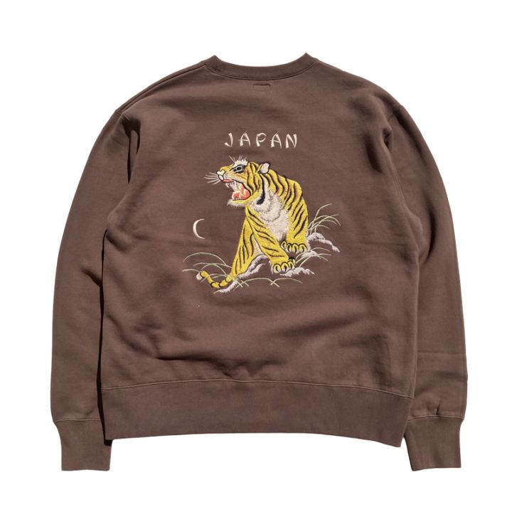 SUKA CREW SWEAT EMBROIDERED “TIGER” Lot No. TT69814 BROWN