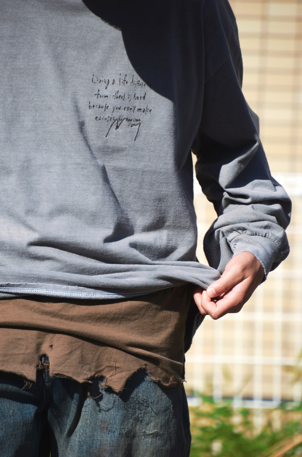 25AW ANCELLM アンセルム MASSAGE L/S T-SHIRT メッセージ ロング