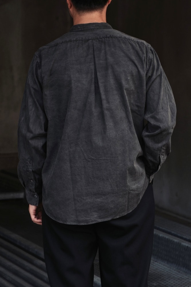 Lot.106 Narrow Collar Shirt (SUMI DYED BLACK) TTAW25106 - CIENTO