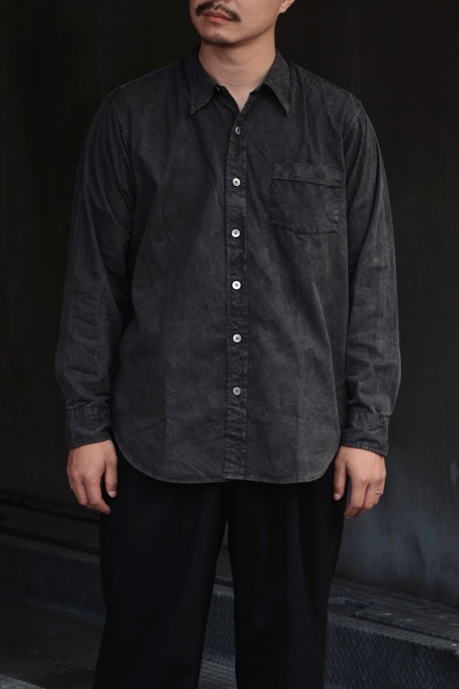 Lot.106 Narrow Collar Shirt (SUMI DYED BLACK) TTAW25106 - CIENTO