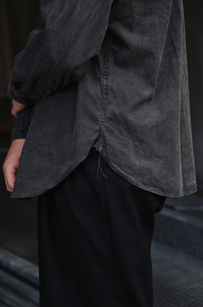 Lot.106 Narrow Collar Shirt (SUMI DYED BLACK) TTAW25106 - CIENTO