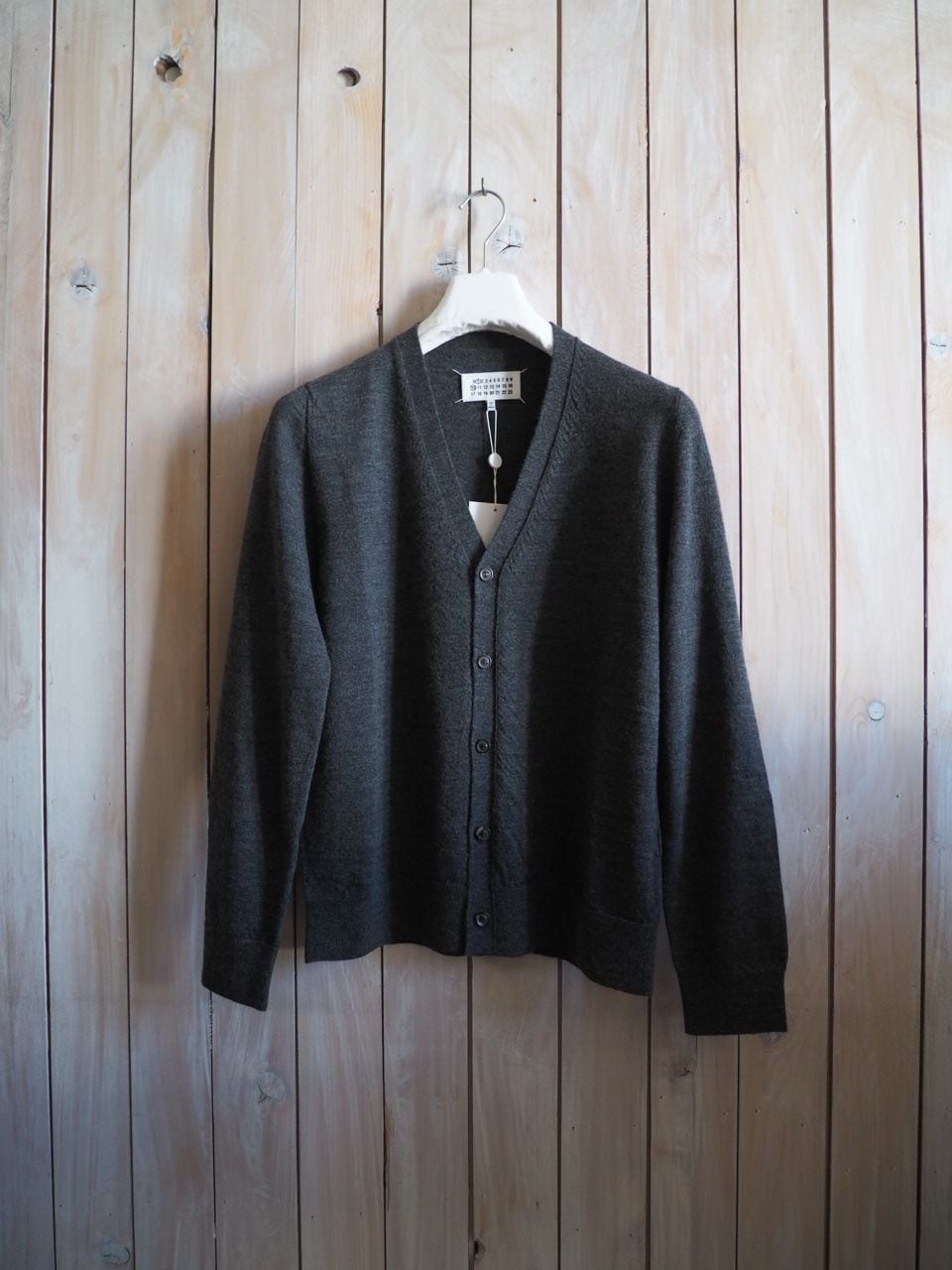 Maison Margiela / エルボーパッチウールカーディガン チャコール