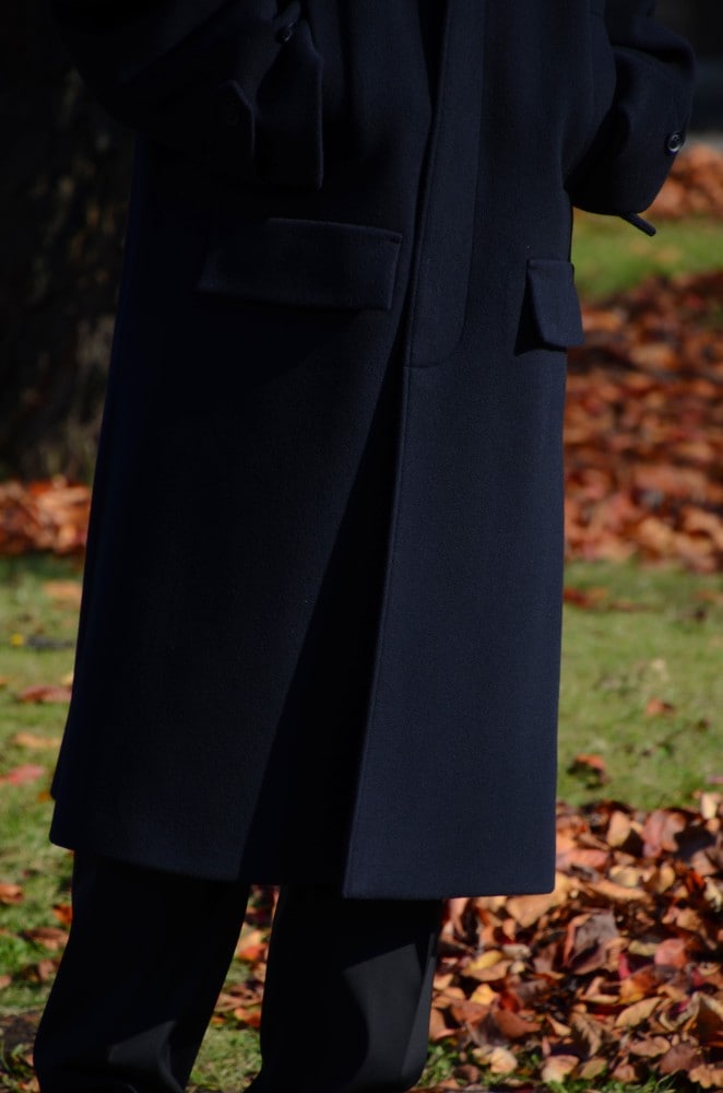 Voyager Bold Balmacaan Coat (Dark Navy) AOEFCT002- CIENTO WEB STORE