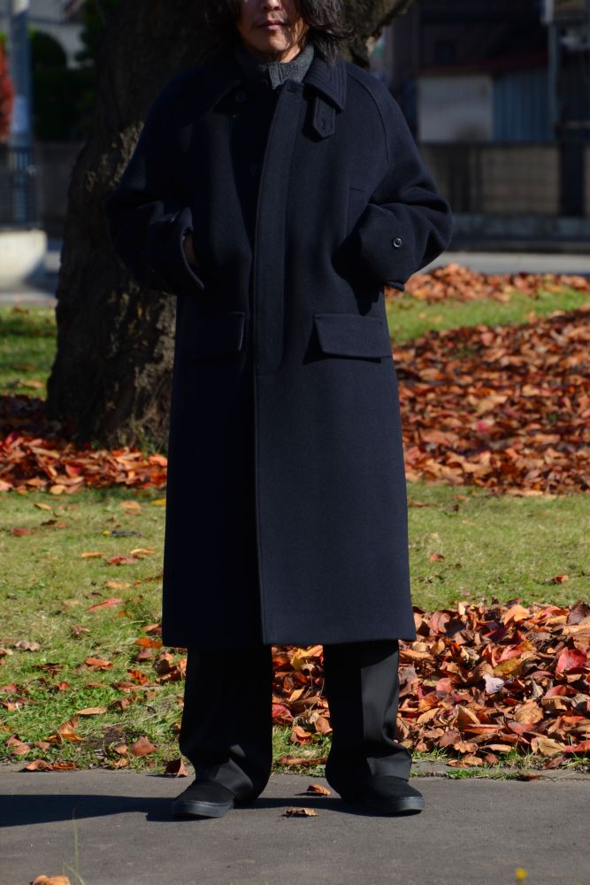 Voyager Bold Balmacaan Coat (Dark Navy) AOEFCT002- CIENTO WEB STORE