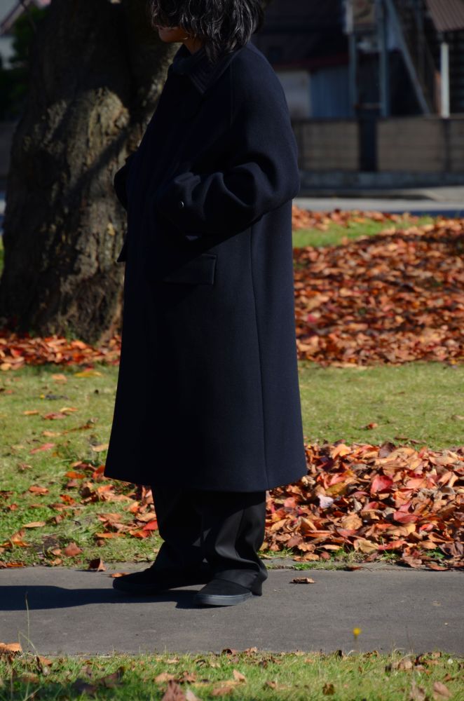 Voyager Bold Balmacaan Coat (Dark Navy) AOEFCT002- CIENTO WEB STORE