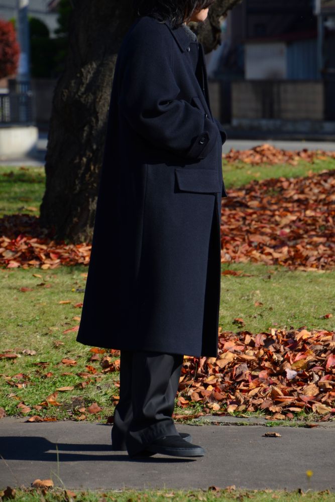 Voyager Bold Balmacaan Coat (Dark Navy) AOEFCT002- CIENTO WEB STORE