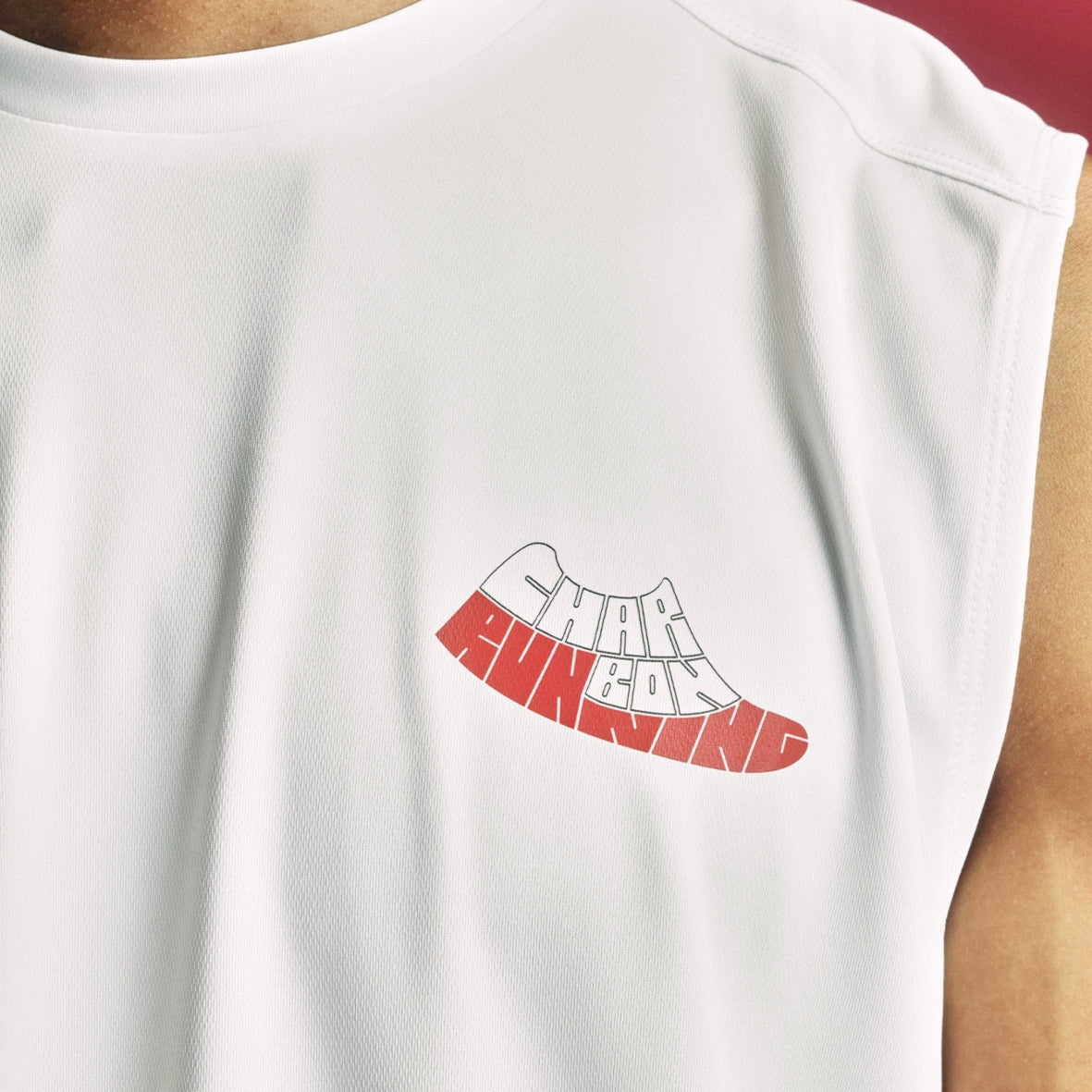 charbon ランニング POLARTEC POWER DRY charbon / POLARTEC POWER DRY SLEEVELESS T-SHIRTS WHITE RED