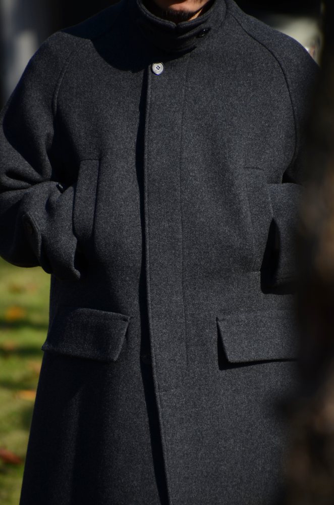 ANOTHER OFFICE Voyager Balmacaan Coat 2紺 ANOTHER OFFICE - 【再販売通知受付可能】Voyager Bold Balmacaan Coat