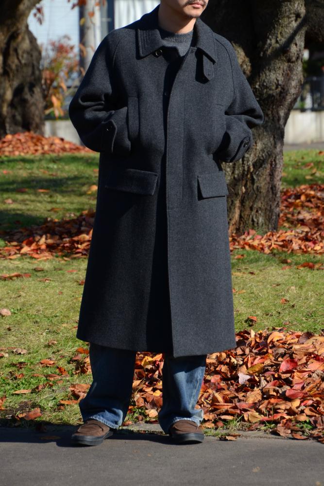 afba002専用 ANOTHER OFFICE Voyager Bold Balmacaan Coat (Heather Charcoal